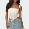 Dafne Gathered Sheer Mesh Corset