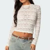 Daisey Textured Sheer Lace Top