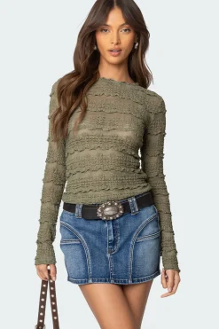 Daisey Textured Sheer Lace Top