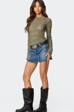 Daisey Textured Sheer Lace Top