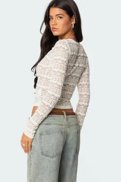 Daisey Textured Sheer Lace Top