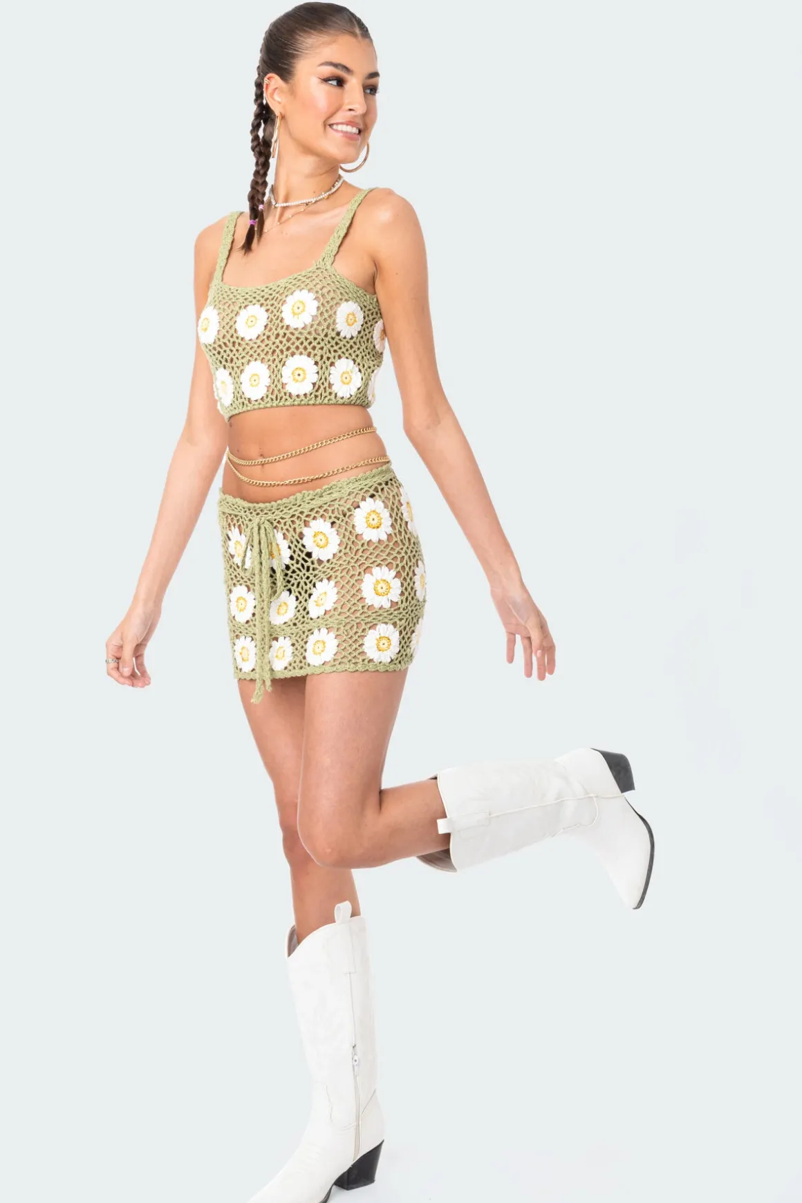 Daisy Crochet Crop Top