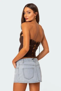 Darcy Studded Lace Up Corset
