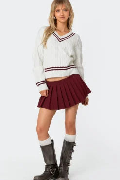 Dean V Neck Cable Knit Sweater