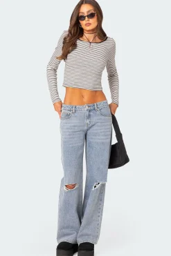Debbie Distressed Low Rise Jeans