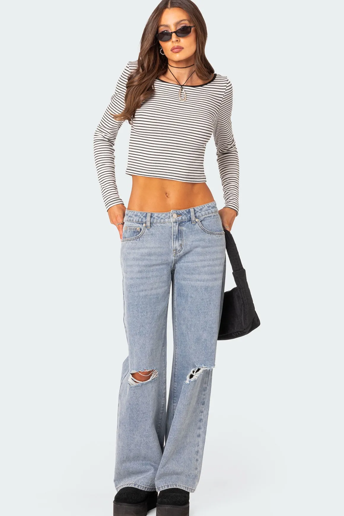 Debbie Distressed Low Rise Jeans
