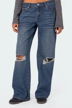 Debbie Distressed Low Rise Jeans