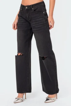 Debbie Distressed Low Rise Jeans