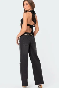 Debbie Distressed Low Rise Jeans