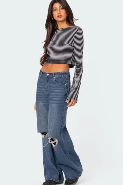 Debbie Distressed Low Rise Jeans