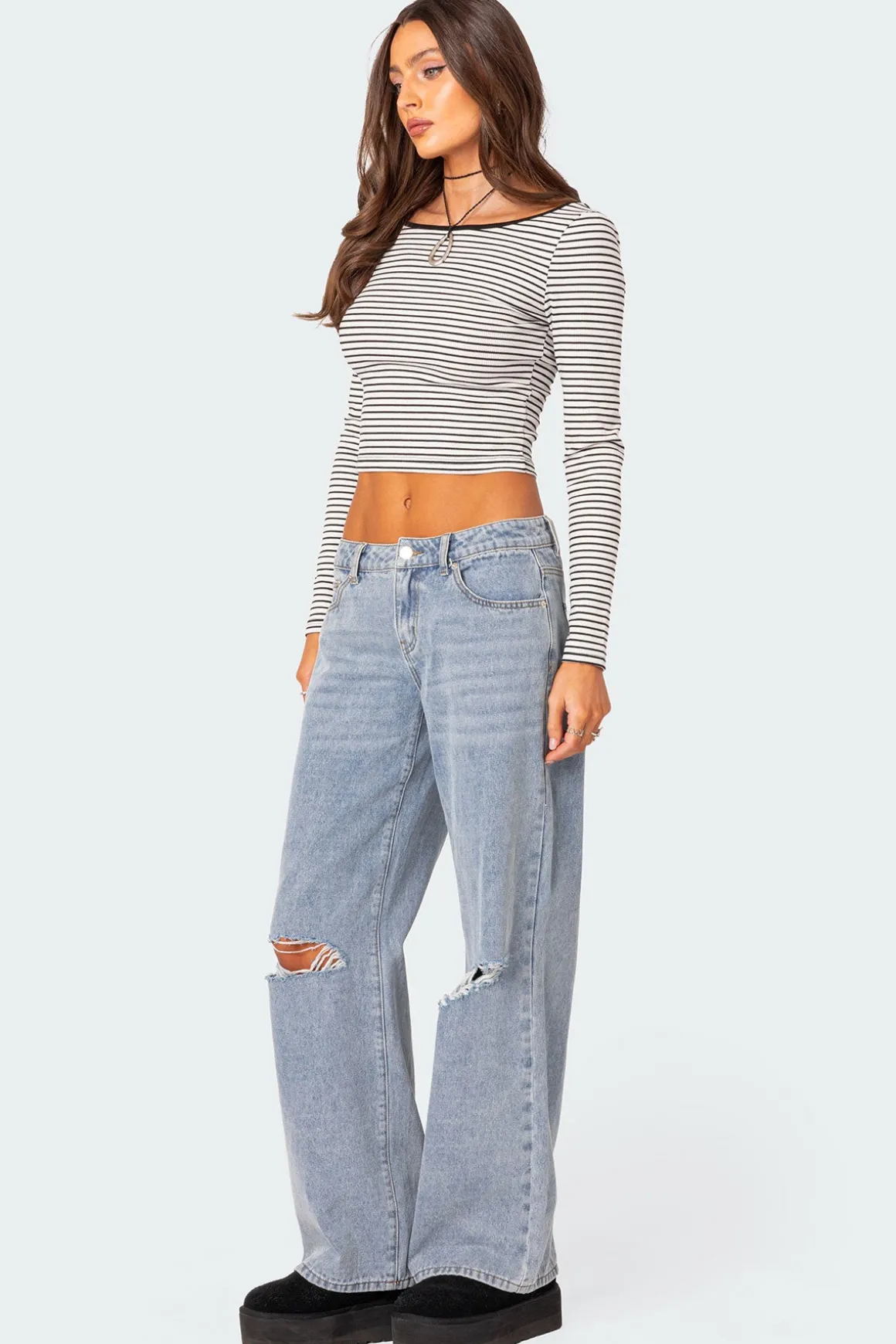 Debbie Distressed Low Rise Jeans