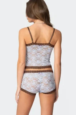 Dee Pointelle Sheer Lace Tank Top