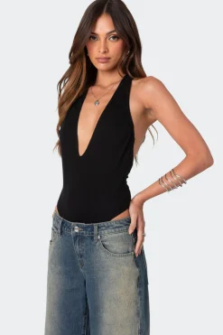 Deep V Backless Bodysuit
