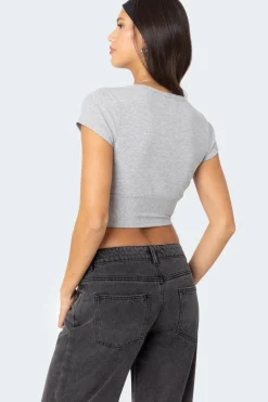 Deep V Neck Crop Top
