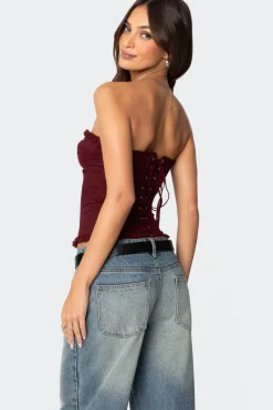 Deirdre Mesh Lace Up Corset