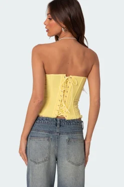 Deirdre Mesh Lace Up Corset