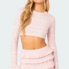 Delana Embroidered Knit Crop Top