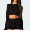 Delana Embroidered Knit Crop Top