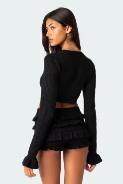Delana Embroidered Knit Crop Top