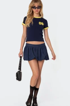Denim Bubble Micro Skort