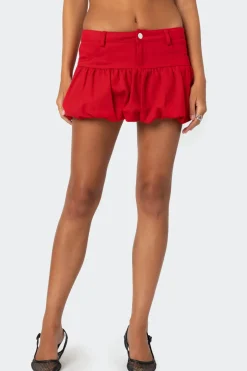 Denim Bubble Mini Skirt