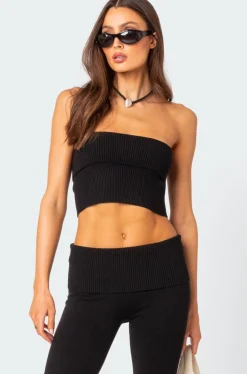 Desiree Fold Over Knit Tube Top