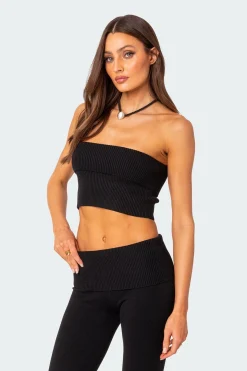 Desiree Fold Over Knit Tube Top