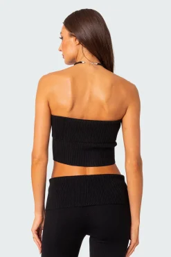 Desiree Fold Over Knit Tube Top