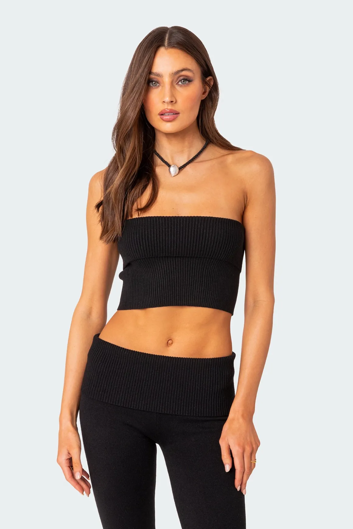 Desiree Fold Over Knit Tube Top