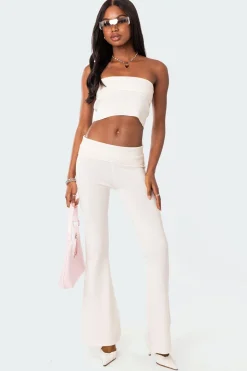 Desiree Knitted Low Rise Fold Over Pants