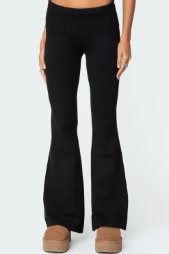 Desiree Knitted Low Rise Fold Over Pants