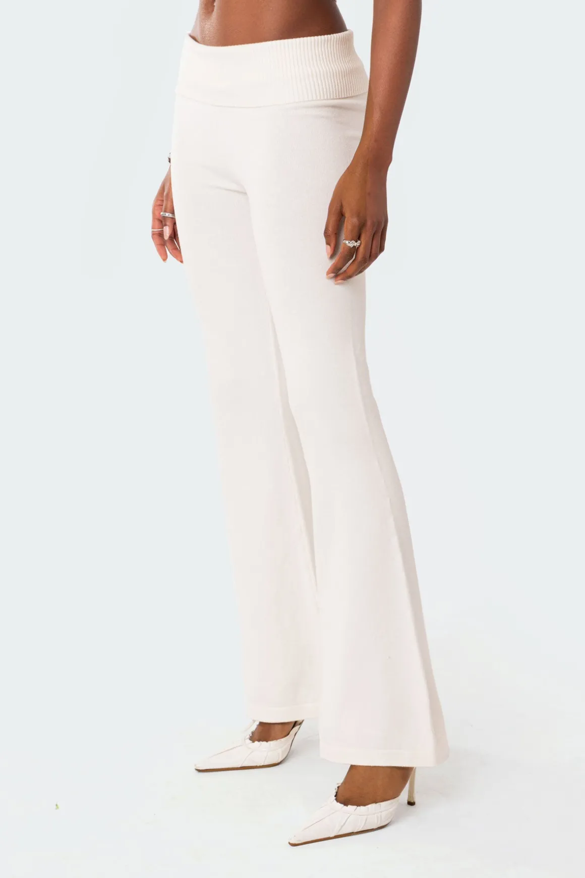 Desiree Knitted Low Rise Fold Over Pants