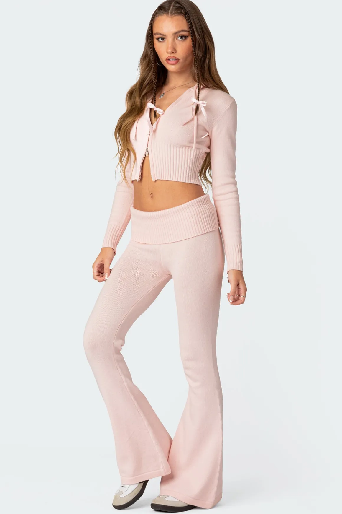 Desiree Knitted Low Rise Fold Over Pants