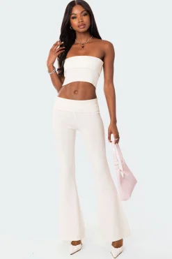 Desiree Knitted Low Rise Fold Over Pants