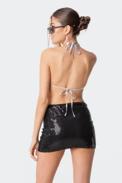 Diamond Rhinestone Cowl Necktop