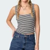 Dillan Striped Square Neck Top