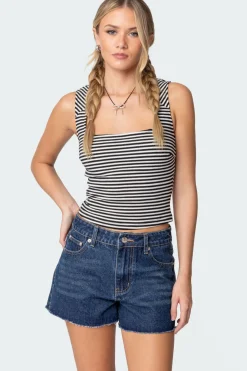 Dillan Striped Square Neck Top