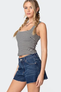 Dillan Striped Square Neck Top