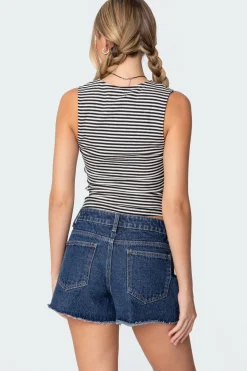 Dillan Striped Square Neck Top