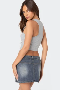 Dipped Racer Back Tank Top