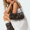 Distressed Faux Leather Buckle Bag