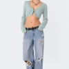 Distressed Low Rise Boyfriend Jeans