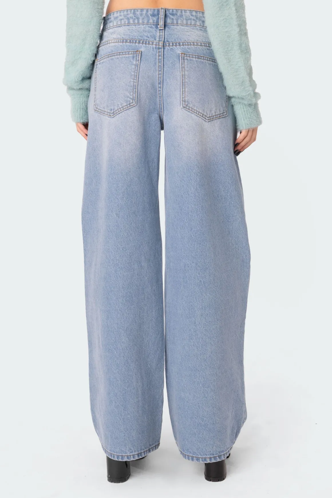 Distressed Low Rise Boyfriend Jeans