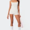 Ditsy Open Back Tie Romper