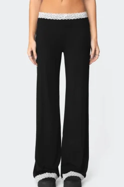 Domino Contrast Lace Trim Pants