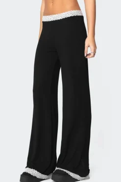 Domino Contrast Lace Trim Pants