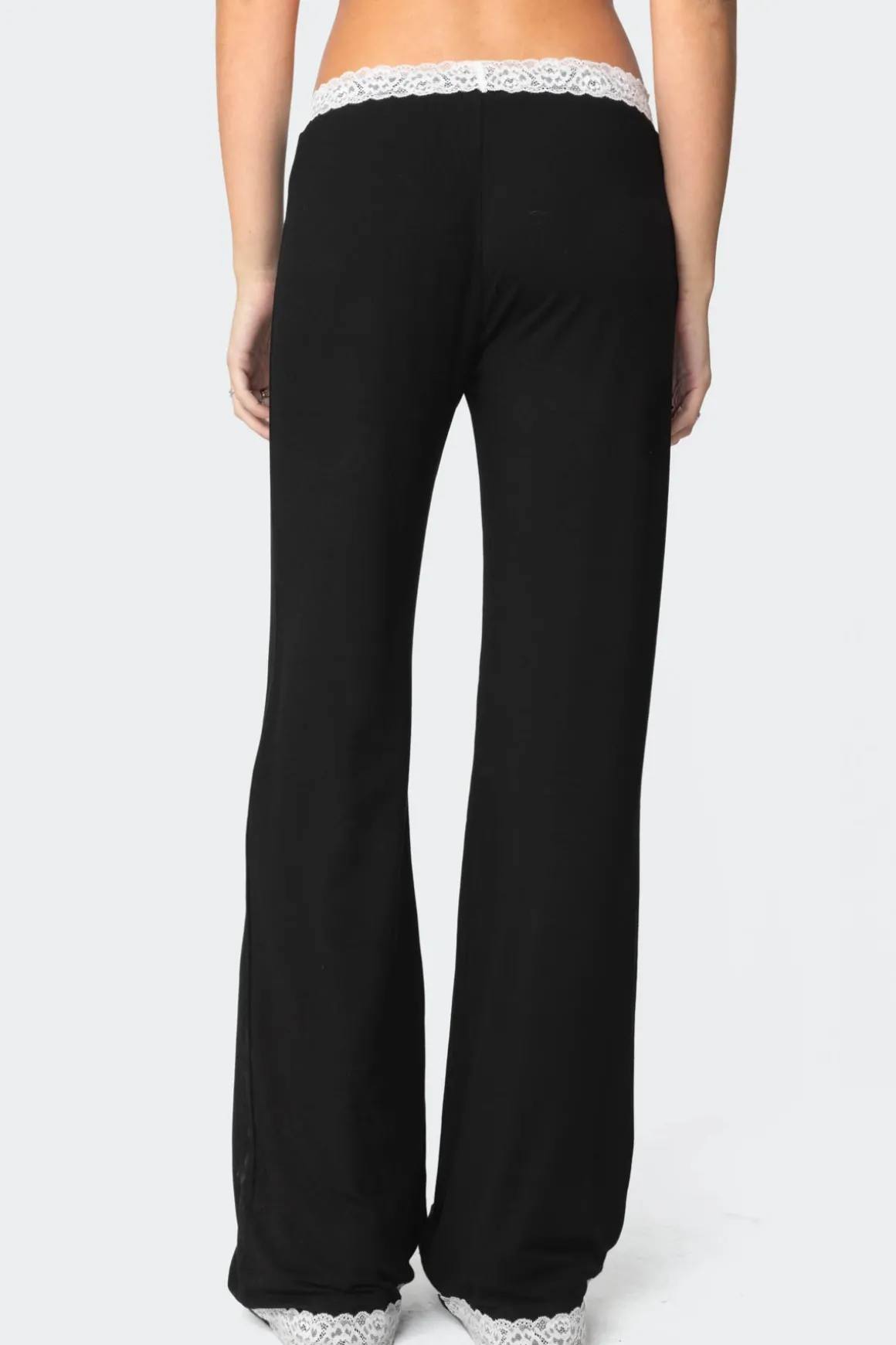 Domino Contrast Lace Trim Pants
