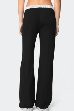 Domino Contrast Lace Trim Pants