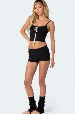 Don Tie Front Knit Tank Top