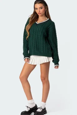 Donna Denim Pleated Mini Skort